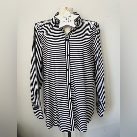 Chico's Tops - CHICO’S Black & White Striped Shirt